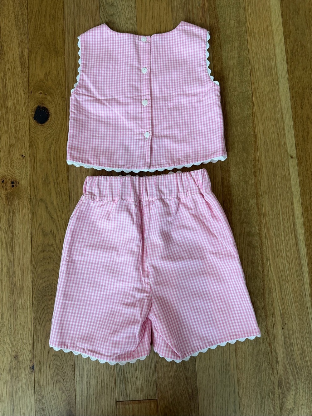 💗 Tessa James - Audrey Short Set in Pink Gingham - 4Y - Picture 6 of 6